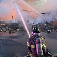 <p>The fire broke out at Levine Industries on Florida Avenue near East Railway Avenue in Paterson shortly after 4:30 a.m.</p>