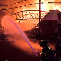 <p>No injuries were reported in the fire at Levine Industries on Florida Avenue in Paterson.</p>