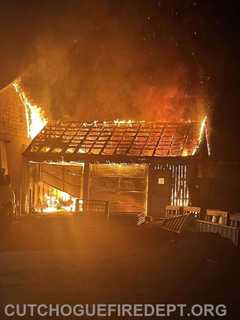 Fire Races Through Long Island Barn