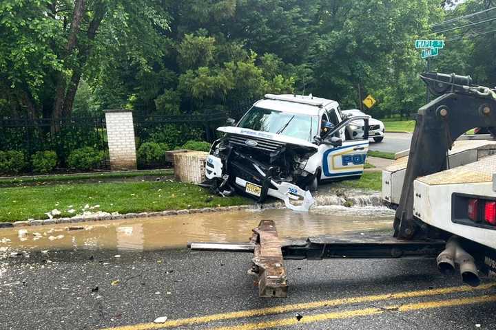 Englewood Police Car Smashed In Pursuit, Officer OK