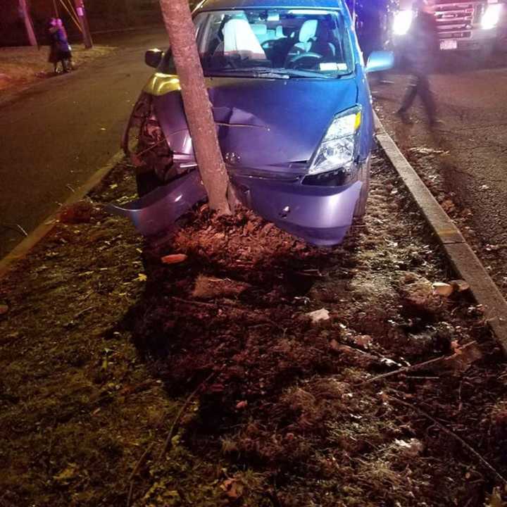 A motorist in Ramapo lost control and struck a tree.