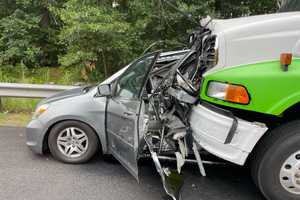 Woman Narrowly Escapes Fast-Approaching Tractor Trailer On I-495 In Boxborough