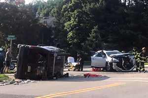 Van Toppled In North Haledon Crash