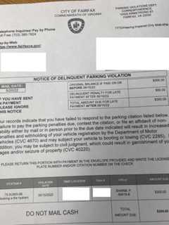 Fraudulent Parking Tickets Discovered By Fairfax Drivers: Police