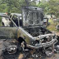 <p>The engine went up in flames on Walnut Bottom Road in Garrett County.</p>