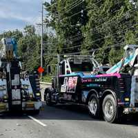 <p>J&amp;M Towing of Wayne righted the truck after the rollover crash on eastbound Route 46 in Little Falls.</p>