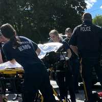 <p>Responders from Washington Township, Hillsdale and Westwood converged at the Washington Town Center on Pascack Road.</p>