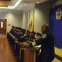 <p>Bergen County Sheriff Anthony Cureton welcomes the new hires.</p>