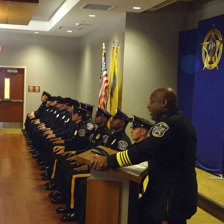 Bergen County Sheriff Anthony Cureton welcomes the new hires.