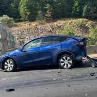 <p>One of the vehicles involved in the crash on northbound Route 287 at mile marker 67 early Saturday afternoon in Mahwah.</p>