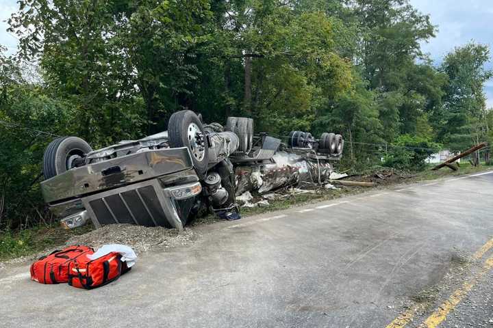 Overturned Milk Tanker Closes Highway In Region