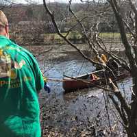 <p>A man and dog stuck in muddy water were saved by firefighters.</p>