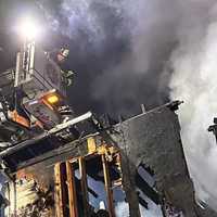 <p>A partial collapse of the Kings Point Trail home in Franklin Lakes required a defensive response, with all firefighters being kept outside.</p>