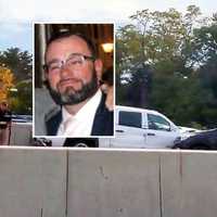 <p>The ordeal ended with the arrest of Todd Humphrey (inset) on the Newburgh Beacon Bridge in Newburgh.</p>