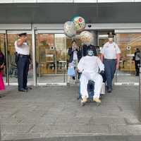 <p>The Baltimore Police Department celebrated the release of the officer shot in a recent incident.</p>