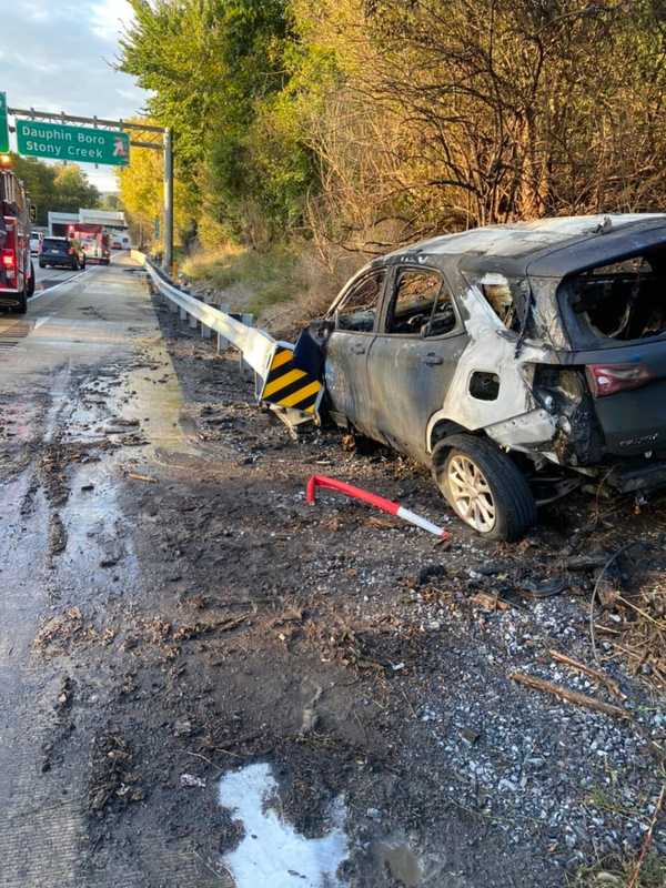 Car Turned Gas Leak Sparks Vehicle Fire On PA RT 225