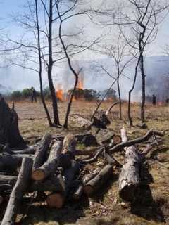 Large Brush Fire Breaks Out On High Tor Mountain