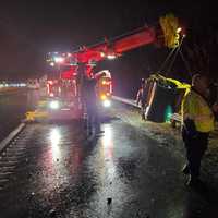 <p>Camp Towing in Wayne handled the heavy-duty job on Route 287 in Mahwah.</p>