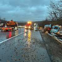 <p>Route 287 northbound was expected to remain closed well into the evening rush.</p>