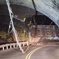 <p>The scene of the train derailment.</p>