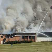 <p>The scene of the fire at Hershey Farm.</p>