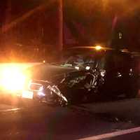 <p>This BMW SUV collided with a Toyota sedan on westbound Route 4 near Tuxedo Square in Teaneck on Wednesday, Jan. 18.</p>