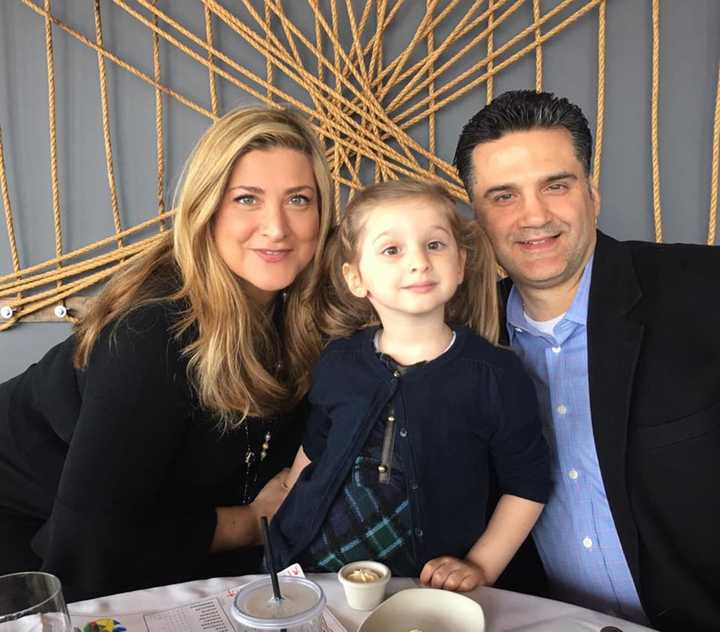 Antonella Romano Maniscalco with husband, Alessandro &quot;Alex&quot; Maniscalco, and daughter, Alessandra.