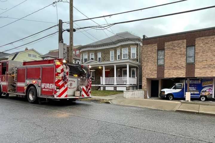 Damaging Tight Squeeze Brings Hackensack Firefighters