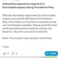 <p>An alert went out to local residents in Norwood informing them about the situation</p>