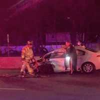 <p>Both vehicles ended up facing the wrong way on westbound Route 4 in Teaneck.</p>