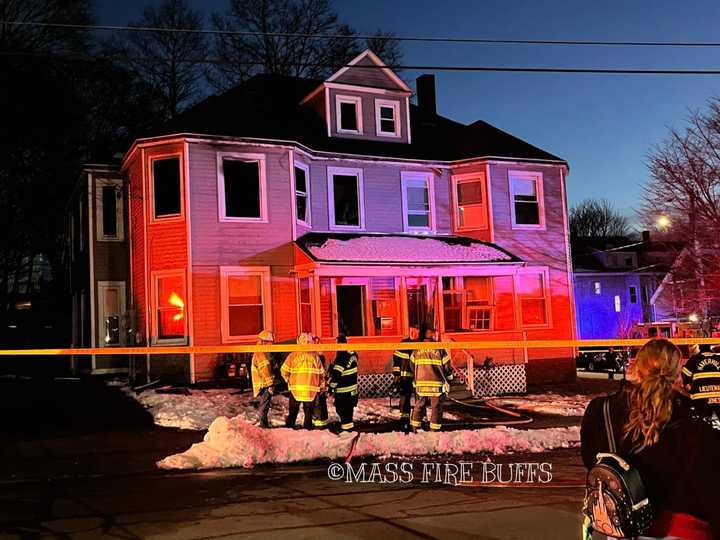 Haverhill firefighters on the scene of a fire at 36 9th Avenue on Saturday, Jan. 28