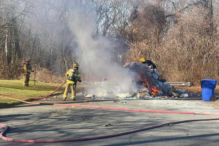 Garbage Truck Dumps Flaming Trash: South Windsor Fire Caused By Flammable Item