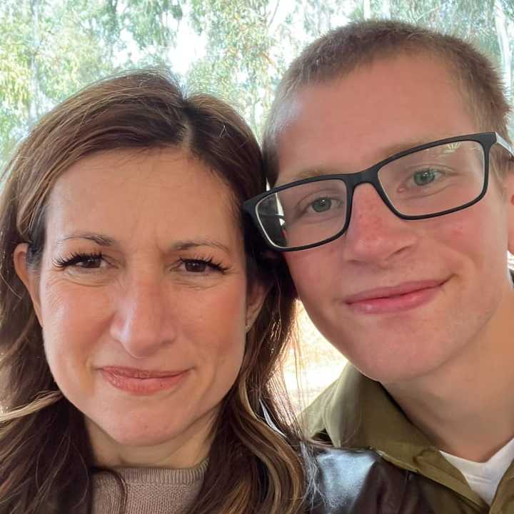 Nancy Dubin, with her son, Ari, who serves in the Israeli Defense Force.