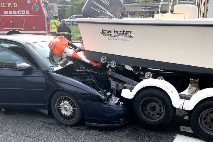 Maywood Driver, 54, Critically Injured After Rear-Ending Towed Boat On Route 17