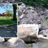 RISKY RESCUE: Rappel Team Above, Officers Below Pluck Trapped Female Trio From Palisades