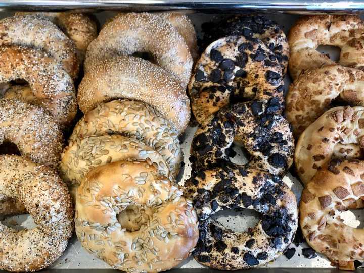 Yum, the bagels at Long Island&#x27;s best bagel shop.