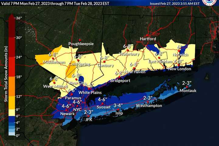 Projected Snowfall Totals Increase For Major Winter Storm Headed To Region