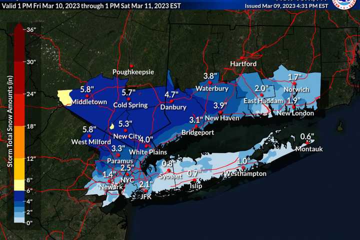 Projected Snowfall Totals Increase For Winter Storm Headed To Region