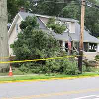 <p>At the scene on Diamond Bridge Avenue early Tuesday.</p>