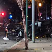 <p>The Jeep Compass slammed into a building on Cedar Lane in Teaneck following the horrific crash Sunday night, March 19.</p>