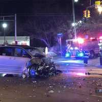 <p>Both the driver and passenger of a Toyota Sienna had to be hospitalized following the March 19 crash on Cedar Lane in Teaneck.</p>