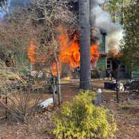 <p>The home was heavily damaged in the blaze.</p>