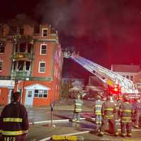 <p>Firefighters remained on the scene to ensure that the fire had been completely extinguished.</p>