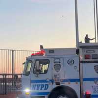 <p>The would-be jumper was perched atop a fence on the New York City side when responders arrived at daybreak Tuesday, April 11.</p>