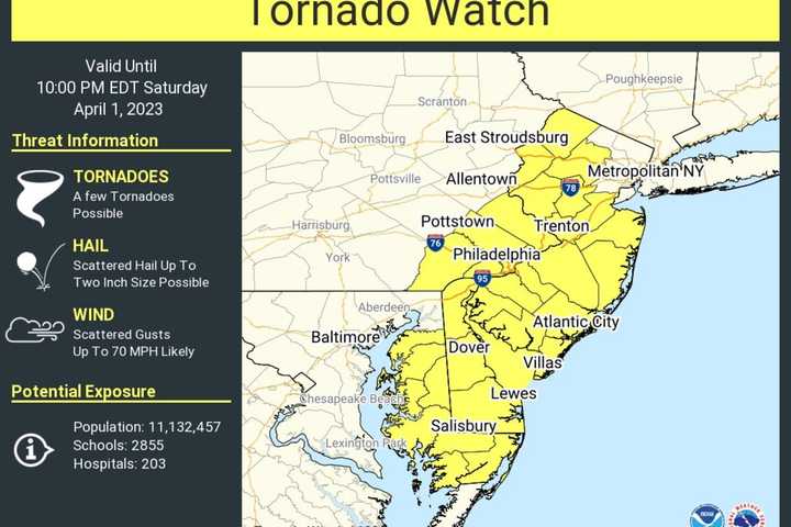 Tornado Watches, Warnings Issued Across Parts Of NJ