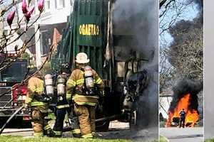 Garbage Truck Goes Up In Flames, Driver Trying To Save SUV Crashes In Wayne