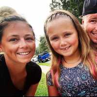 <p>Jordynn and her parents, Kim and Trevor, of Lake Ridge.</p>