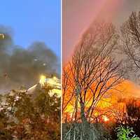 <p>Firefighters contained the blaze, protecting homes in Teaneck.</p>