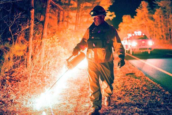 Large North Jersey Brush Fire Continues Burning