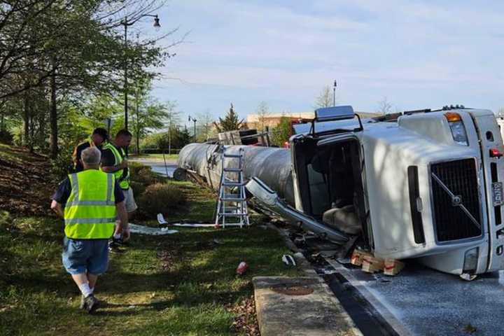 Thousands Of Gallons Of Milk Spilled On Frederick County Roadway When Tanker Overturns: Sheriff